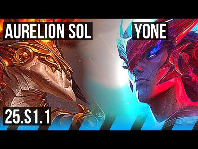 AURELION SOL vs YONE (MID) | 9/1/9, Dominating | KR Challenger | 25.S1.1