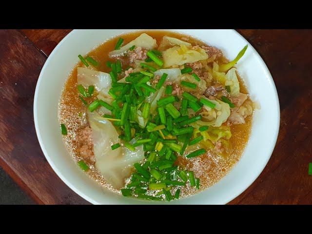 How To Make Minced Pork Cabbage Soup, Village Food