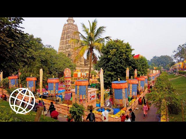 Mahabodhi Temple at Bodh Gaya, India: The Site of Buddha's Enlightenment  [Amazing Places 4K]