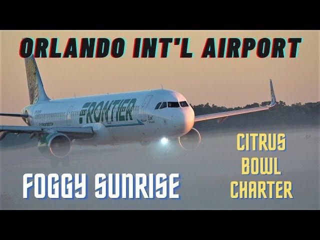 [4K] PLANE SPOTTING FOGGY SUNRISE, SURPRISE VISIT ORLANDO INTERNATIONAL AIRPORT AIRCRAFT ID 12/27/21