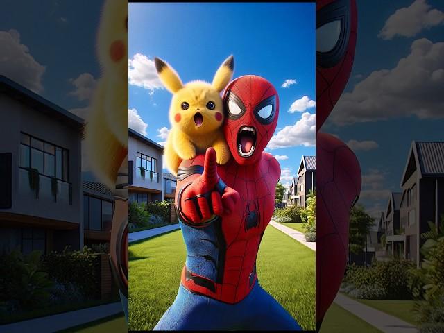 Spider-Man ne bachaya bimar Pikachu ko. Spiderman vs Venom #spiderman #shorts