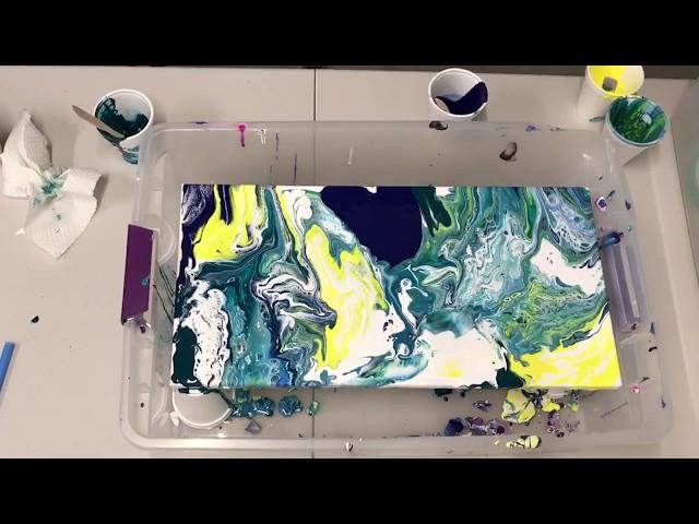 Fluid Acrylic Dirty Pour - Time Lapse