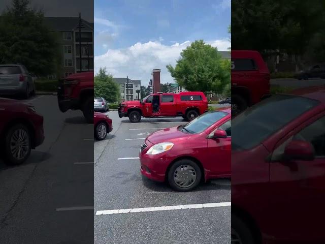 ️arking lot rides! Big lifted fire Trucks  What kinda of trucks the firefighters use? #fireman