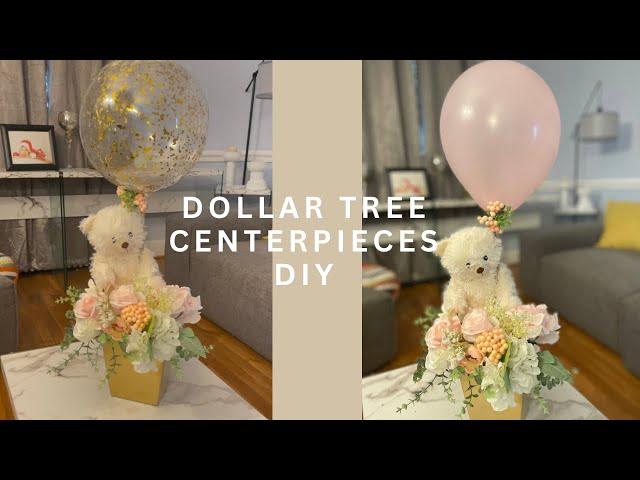 Baby showers centerpieces DIY /Dollar tree balloons centerpieces