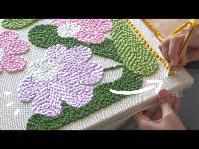 Punch needle art spring flowers  - make it with me