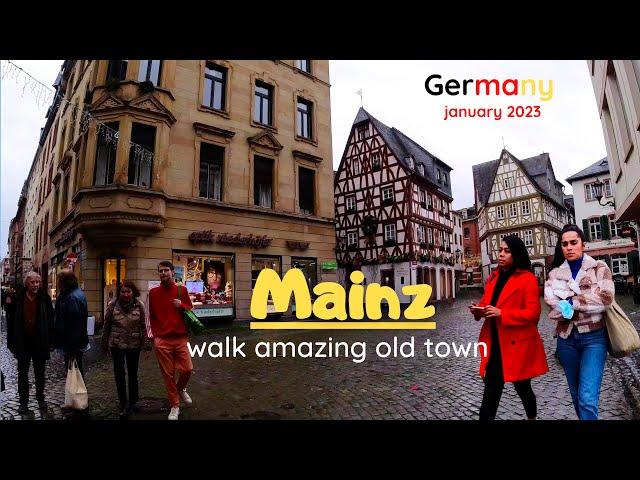 Mainz, Germany - charming old town. 4K Walk tour