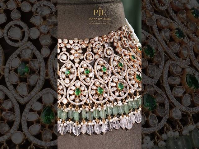  Royal Heritage Choker by Panna Jewellers Exclusive | Timeless Beauty in Gold & Emeralds 