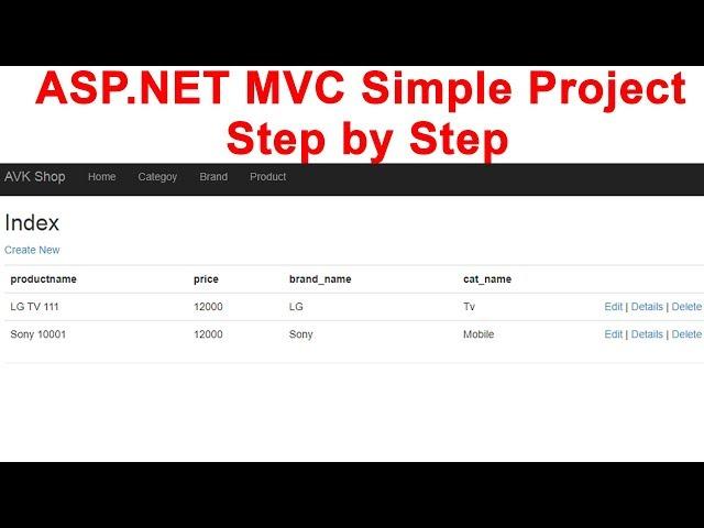 ASP.NET MVC Simple Project  Step by Step