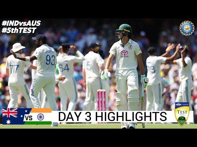 India vs Australia 5th Test Day 3 Full Match Highlights | IND vs AUS 5th Test Day 3 Full Highlights