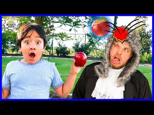 Ryan Learns about Isaac Newton and Gravity! | Educational Video with Ryan's World