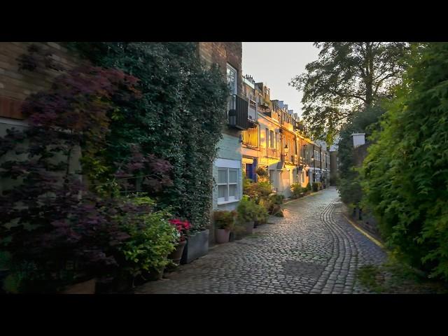 LONDON SUNSET WALK: KENSINGTON MEWS & LUXURY HOMES | 4K HDR LONDON WALK TOUR