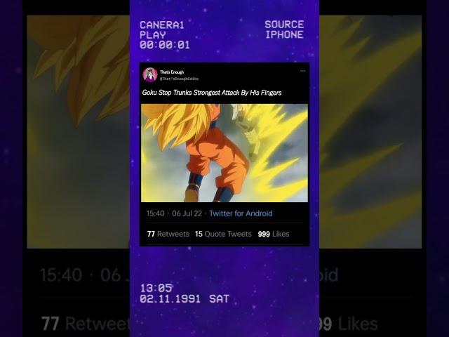 Goku Stop Trunks Strongest Attack By His Fingers #shorts