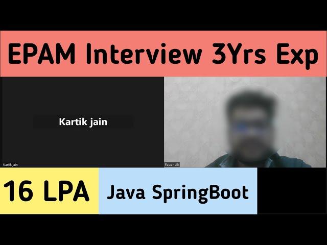 EPAM 3 Years Interview Experience | Java Spring Boot