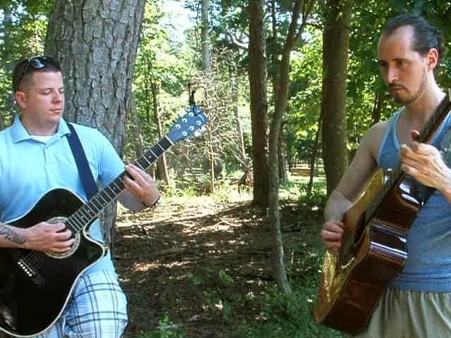 Cray and Mike Jamming on guitars at McFarland Family Reunion