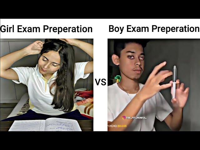 Girls  Exam Preparation VS Boys  Exam preparation in 8 second simple trick 