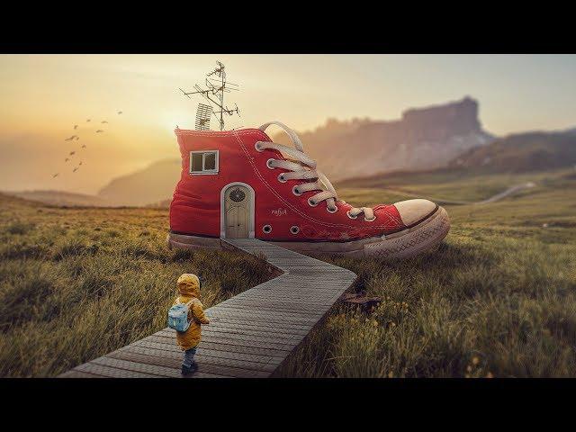 My Shoe House Photoshop Manipulation Tutorial Compositing