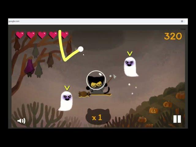 Google Doodle Halloween Game (Magic Cat Academy)