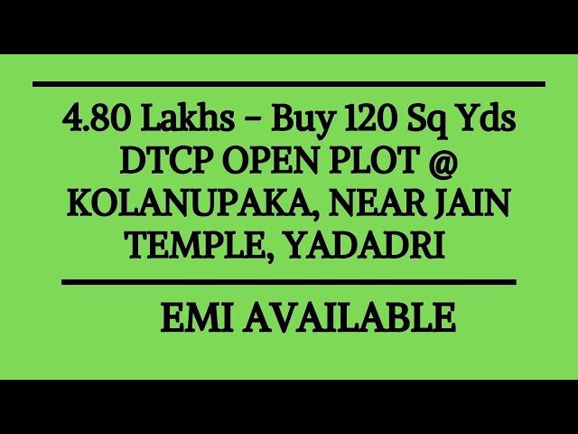 Open Plots For Sale In Hyderabad Below 5 Lakhs Near Hyderabad Telangana - EMI Available 9652317300