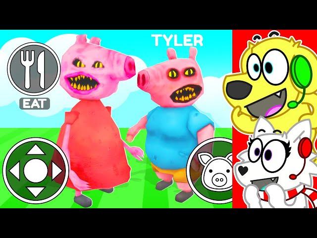 Playing as HUNGRY PIGS in Roblox HUNGRY PIG! (NEW UPDATE)