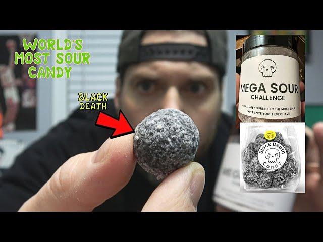 “Black Death” Mega Sour Challenge (World’s Most Sour Candy) | L.A. Beast