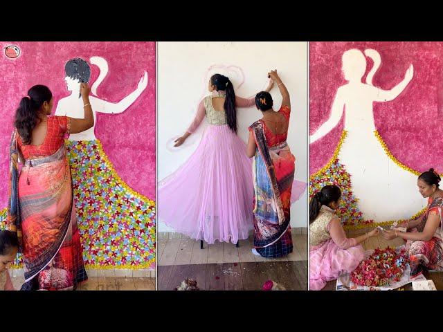 Waste Cotton Shell Wall Girl Doll Making || Wall Empty Space Decor || Living Room Decoration || DIY