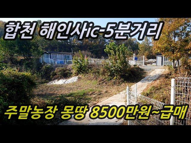 [전속중개-252]경남 합천 해인사IC인근 주말농장#야로농막급매#반값토지#8500만원#은성부동산010 -4584-2100