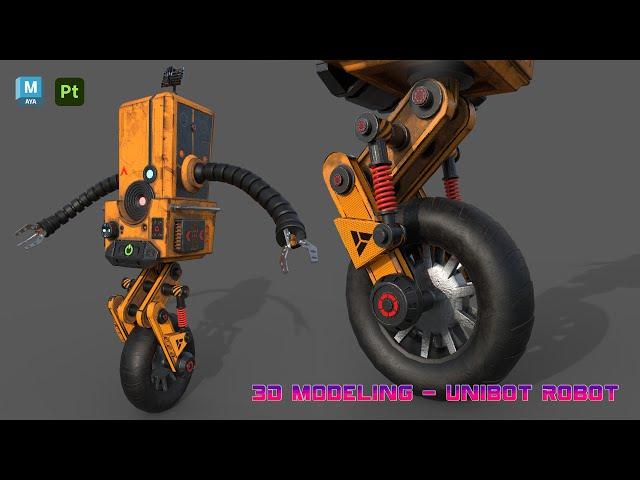 3D Modeling - Unibot Robot (Maya Hard Surfacel) + Substance 3D Painter