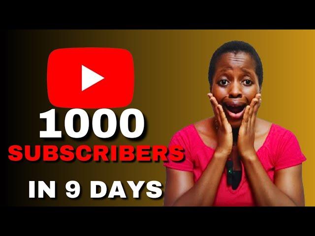 I got to 1000 subscribers in 9 days, this is what I did