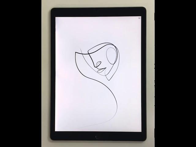 Minimal One Line Drawings of Faces Using the Apple iPad Pro and ProCreate App