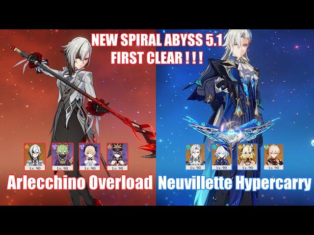 C0 Arlecchino Overload & C1 Neuvillette Hypercarry | NEW Spiral Abyss 5.1 | Genshin Impact