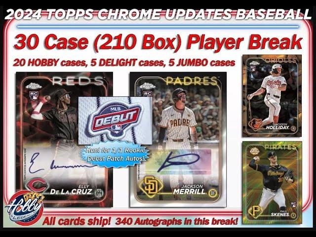  ELLY 1/1 RC DEBUT PATCH AUTO    CASES #1-15  -  2024 Topps CHROME UPDATE 30 Case Player Break