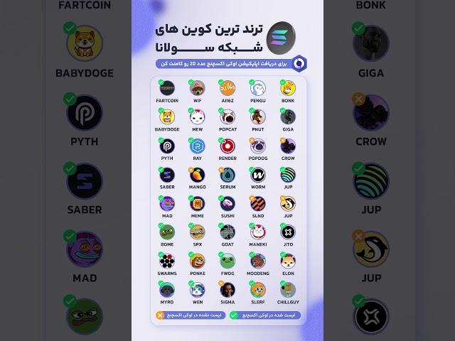  تِرندترین کوین‌های شبکه سولانا در سال 2025! #ارزدیجیتال #سولانا #بیتکوین #رمزارز #ترند_کریپتو