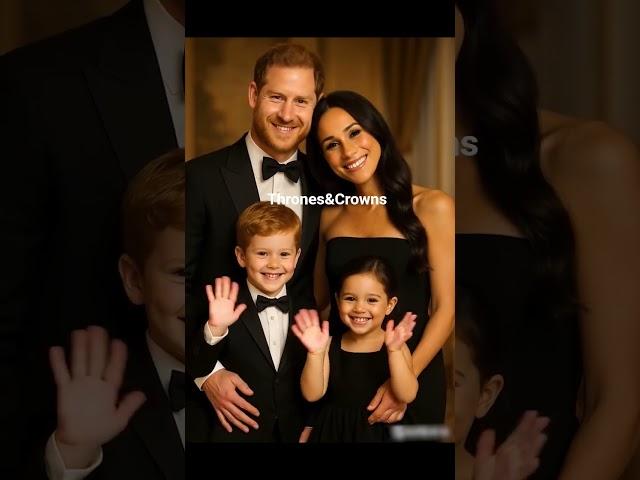 Meghan and Harry with their children — a portrait love and unity #Shorts #Royal #viral #love #harry