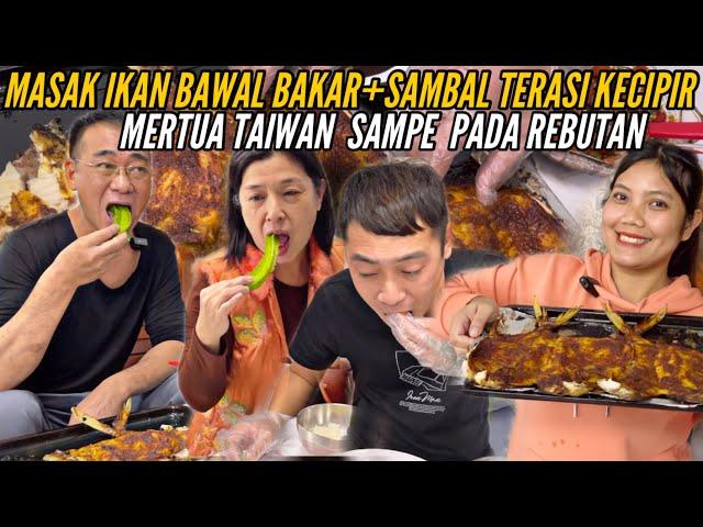 MASAK IKAN BAWAL BAKAR+SAMBAL TERASI KECIPIR PAPA DAN MAMA SAMPE REBUTAN