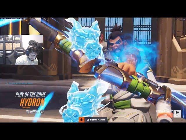 POTG! 18K DMG! HYDRON INSANE HANZO GAMEPLAY SEASON 12 OVERWATCH 2