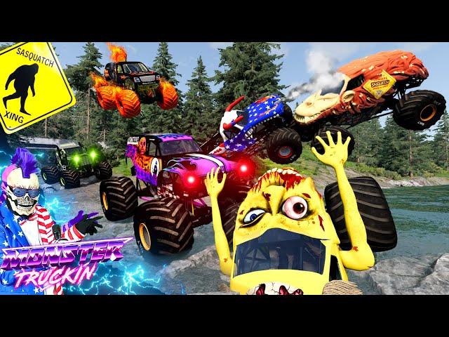 Monster Jam INSANE Racing, Freestyle and High Speed Jumps #52 | BeamNG Drive | Grave Digger