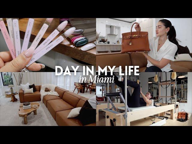 Day in my life in Miami  Hermès Birkin unboxing, reformer pilates, nail appointment, our new couch!