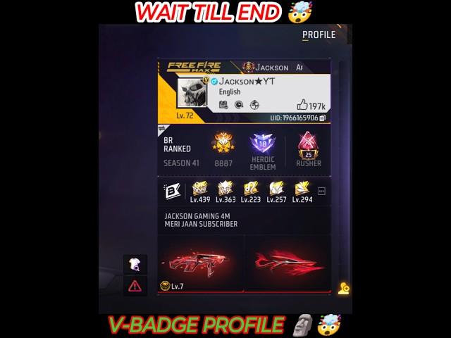 V-BADGE OLD YOUTUBER JACKSON GAMING PROFILE  #freefireshorts #shorts #shortsfeed #jacksongaming