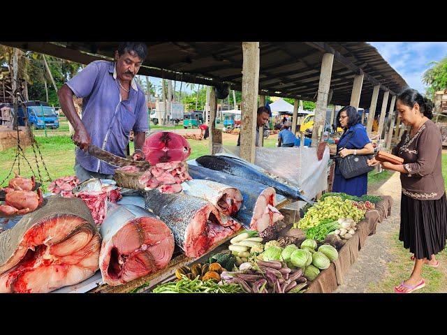 Wow!! Traditional Street Village Fish Markets Of Sri Lankan Island Village