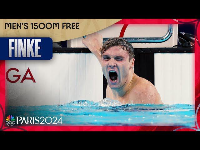 THE unFINKEable! Bobby Finke goes back-to-back, sets world record in 1500m final | Paris Olympics