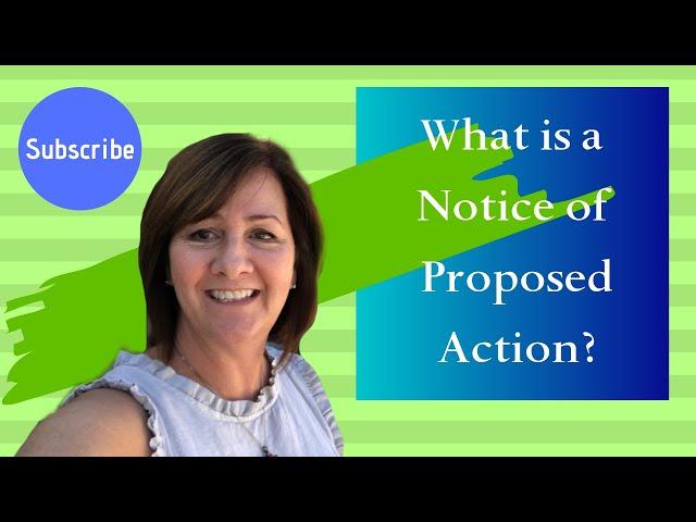 What is a notice of proposed action? presented by Kim Ward