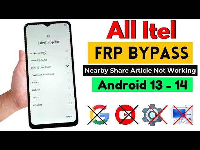 All Itel Frp Bypass Android 13/14 Without Pc| Nearby Share Article Not Work | Itel Frp Unlock 2025