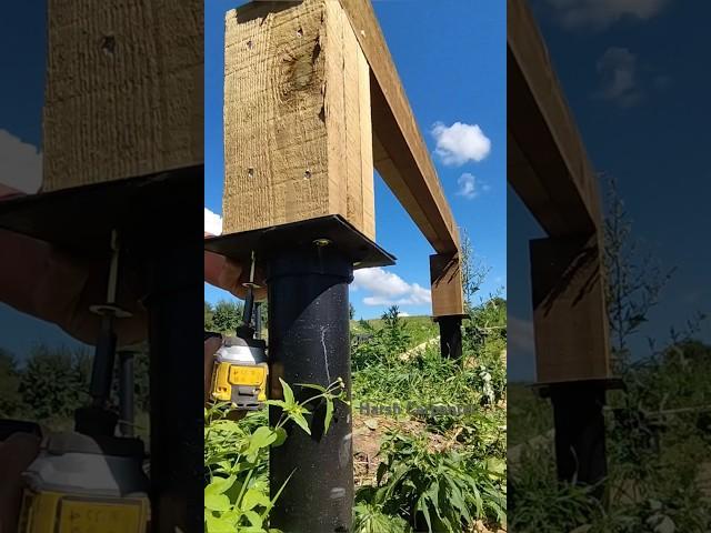 We Put Wooden Supports on the Poles and Assemble the Porch Base #harshcarpenter