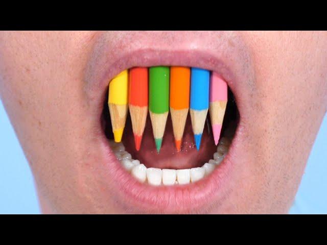 TEETH MADE OF COLOR PENCILS!