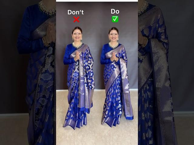 Do try this simple hack as it will keep your open Pallu in place all time saree@abirabybeena3979