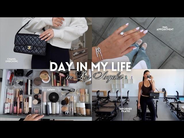 LA vlog  FASHIONPHILE Chanel unboxing, reformer pilates, russian manicure, farmers market