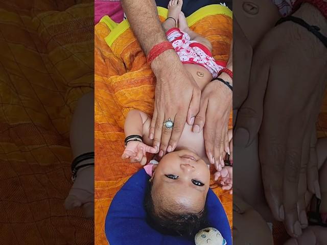 so cute baby boy enjoyed  body massage #newbornbaby #bhojpuri #baby #sohar #geet#boy #adorablebaby
