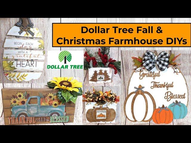 ***NEW***  DOLLAR TREE $1 FALL CHRISTMAS FARMHOUSE HOME DECOR #dollartreediy #christmasdecor