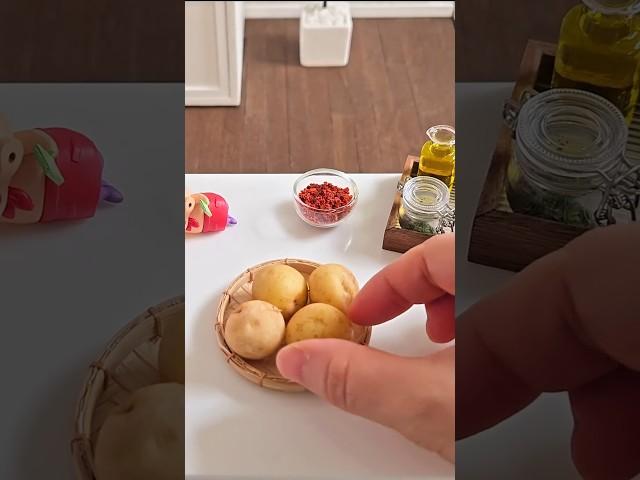 세상에서 가장작은 감자요리 미니어처요리 #miniaturecooking #미니어처요리 #웨지감자 #ミニチュア料理