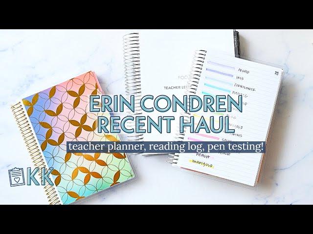 Erin Condren Haul Teacher Lesson Planner for Content Planning Book Lovers Journal + New Pen Testing